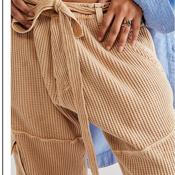 BNWOT Free People Waffle Knit Frankie Pants - Picture 3 of 4